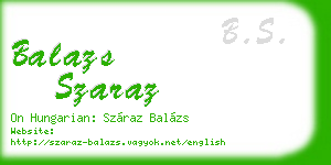balazs szaraz business card