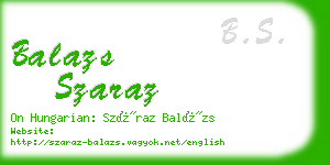 balazs szaraz business card